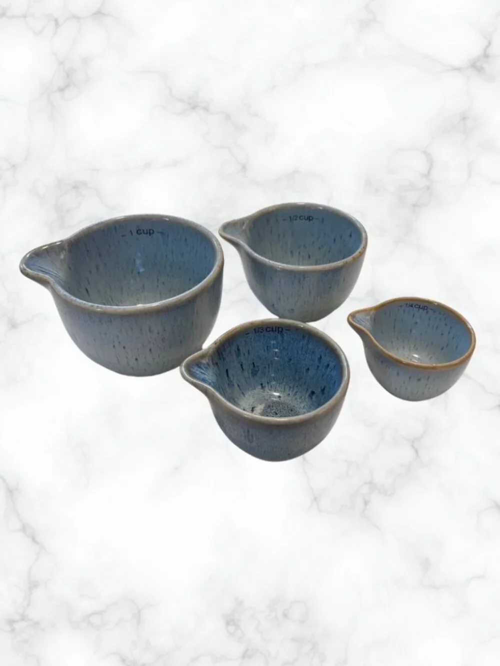 NWOT CORE KITCHEN Ceramic Nesting Measuring Cup Set Reactive Glaze Stoneware